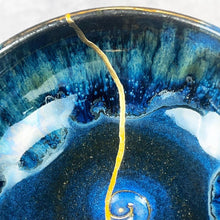 Load image into Gallery viewer, "Dreamscape" Raku Inspired Kintsugi Kintsukuroi Bowl