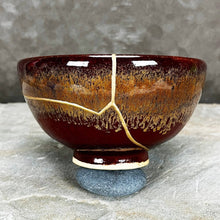 Load image into Gallery viewer, &quot;Golden Fire&quot; Kintsugi Bowl
