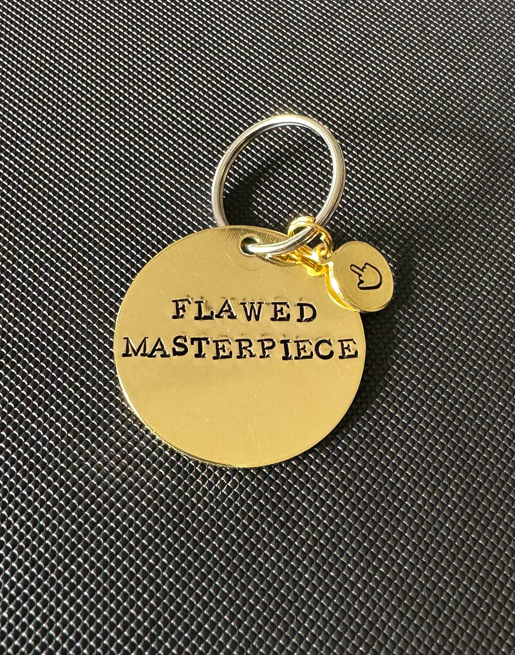 Flawed Masterpiece® Brass Key Chain with Middle Finger Accent