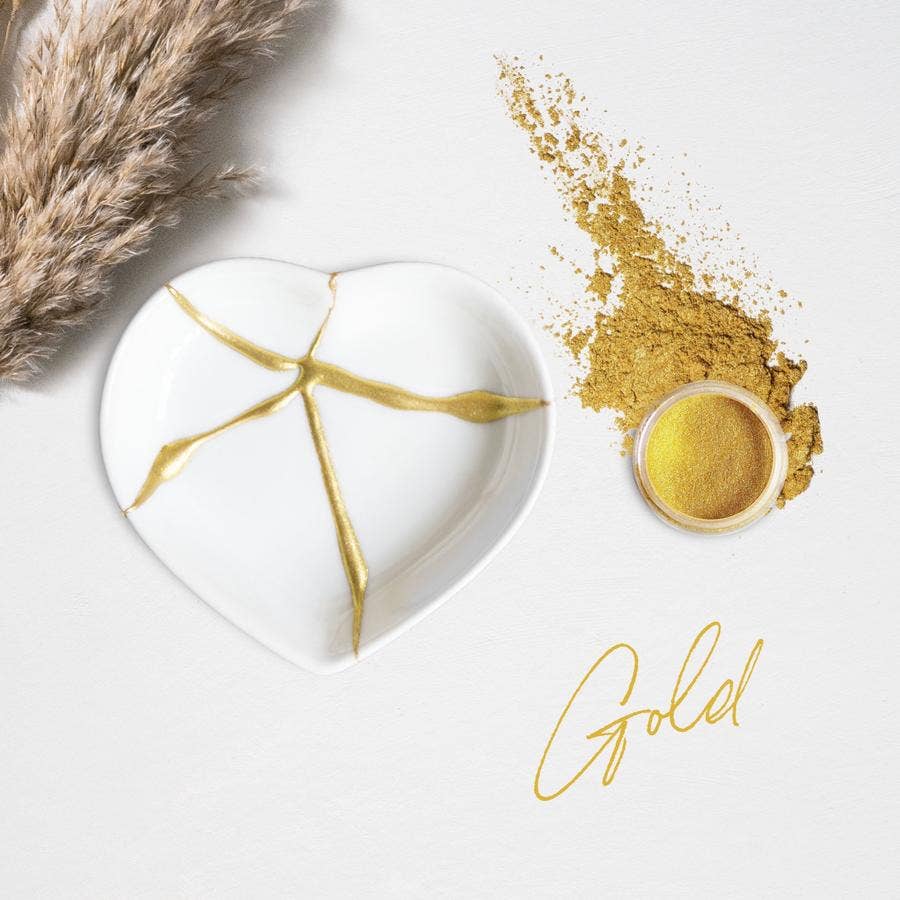 DIY Kintsugi Kit with Ceramic Heart - Gold – Flawed Masterpiece