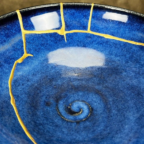 Golden Fire Kintsugi Bowl – Flawed Masterpiece