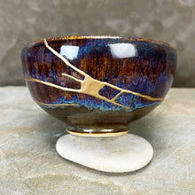 Load image into Gallery viewer, &quot;Purple Plasma Moon&quot; Kintsugi Bowl
