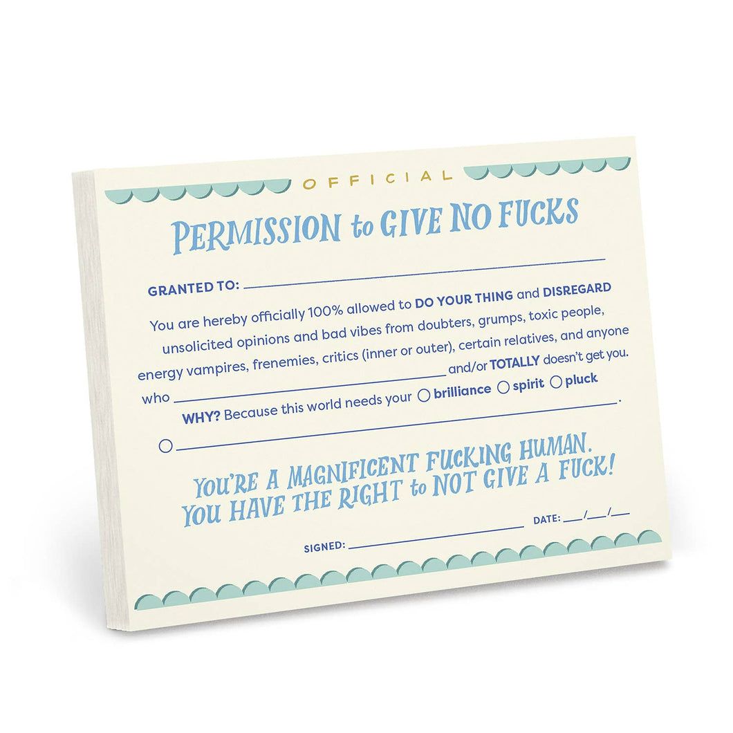 Permission to Give No F*cks Notepad